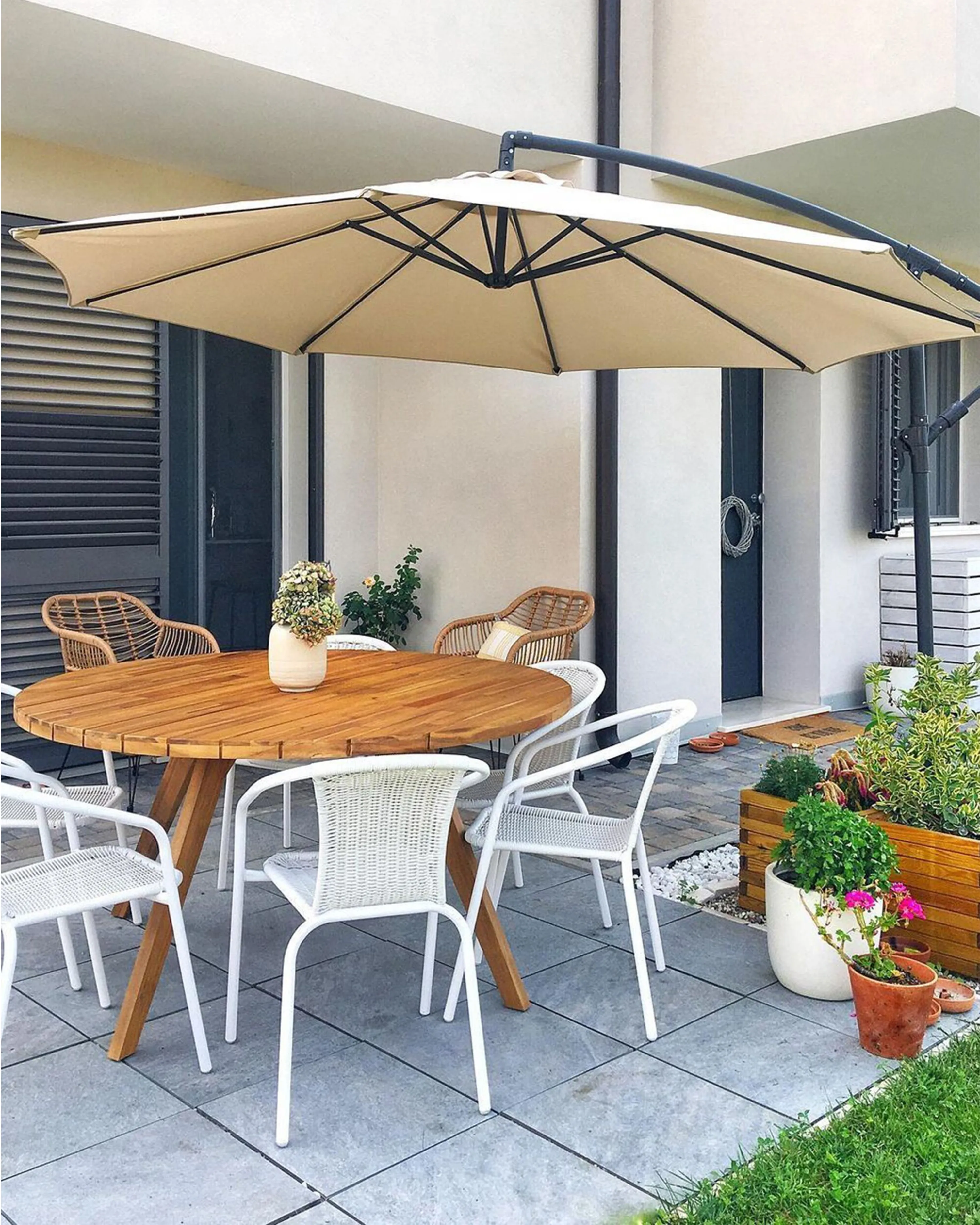Cantilever Parasol 300 cm RAVENNA Light Beige