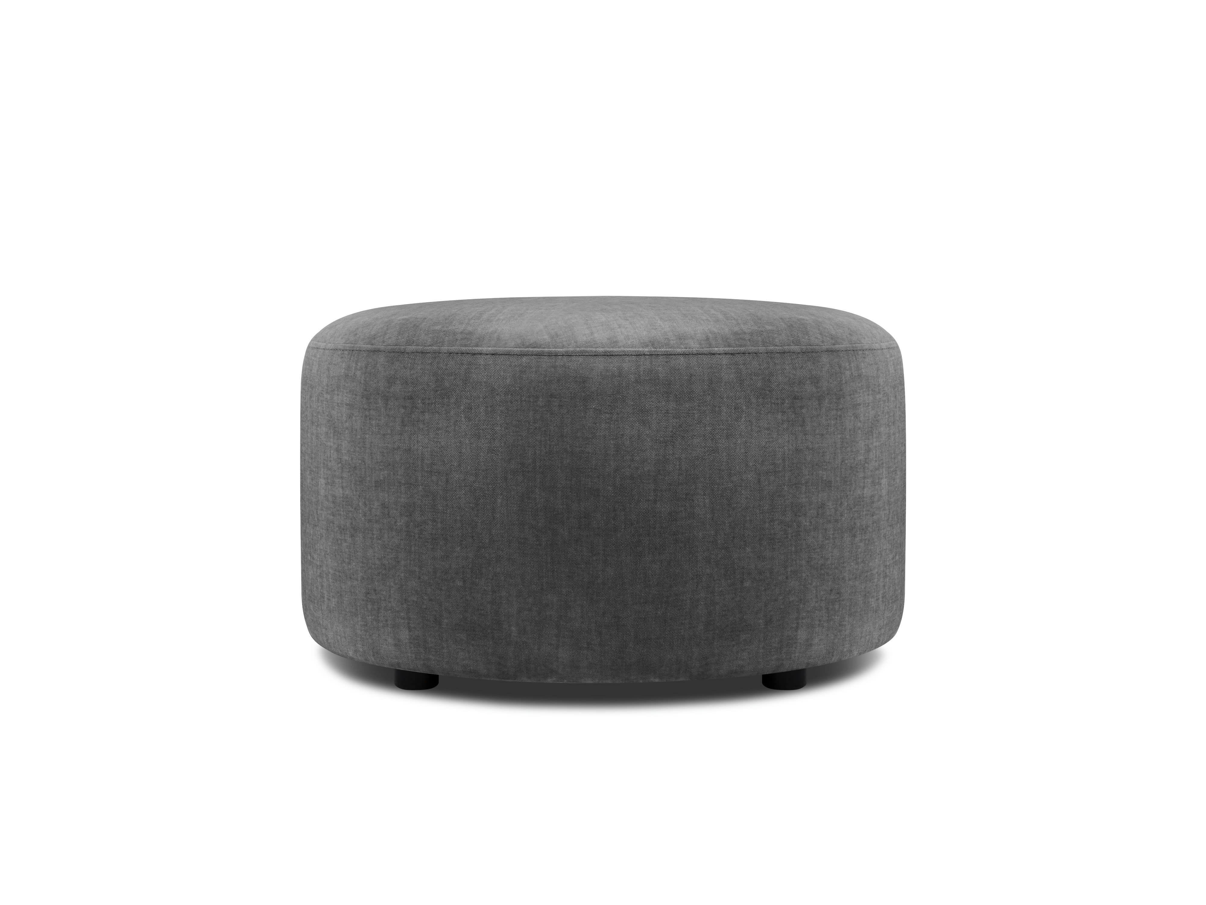 ALICE - Pouf en velours gris foncé