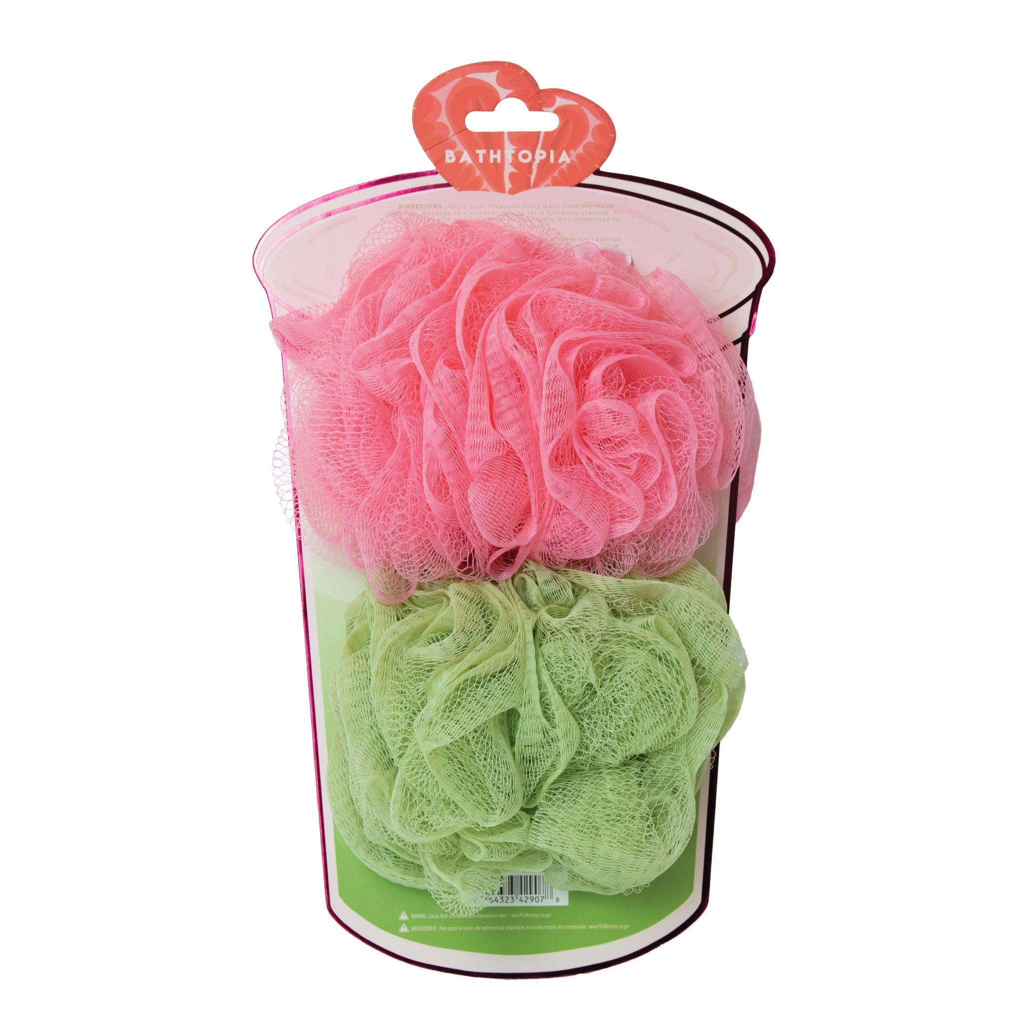 Danielle Creations Strawberry Matcha Shower Pouf Sponges (2 Pack)