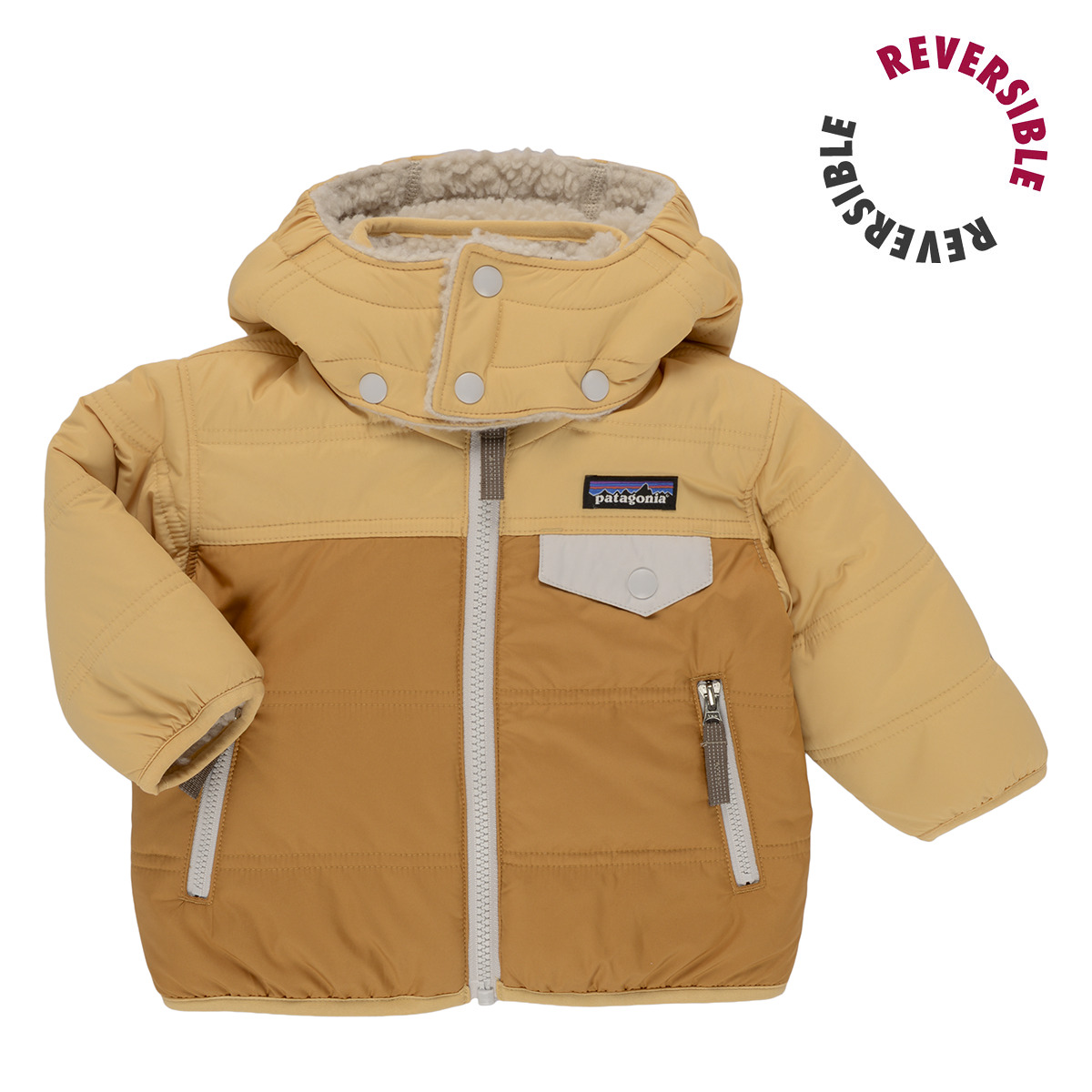 Patagonia - BABY REVERSIBLE TRIBBLES HOODY - Beige / Yellow