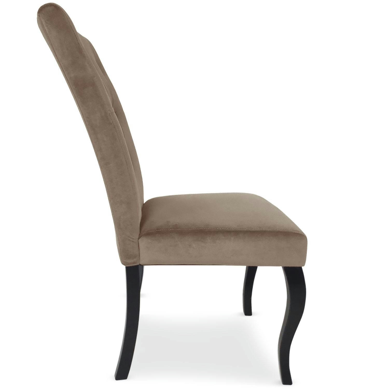 BEATA - Lot de 2 chaises velours taupe