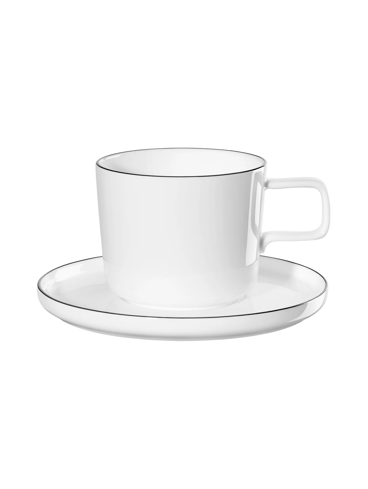 kaffeetasse mit unterteller, ligne noire