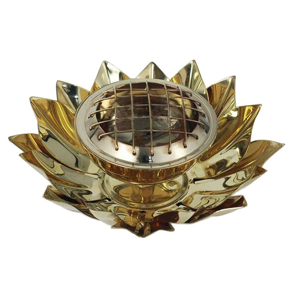 - Porte encens à charbon Lotus en laiton