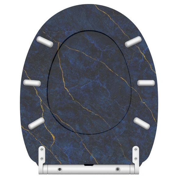 WC-Sitz »Marmor Darkblue«, mit Absenkautomatik und Schnellverschluss, Holz