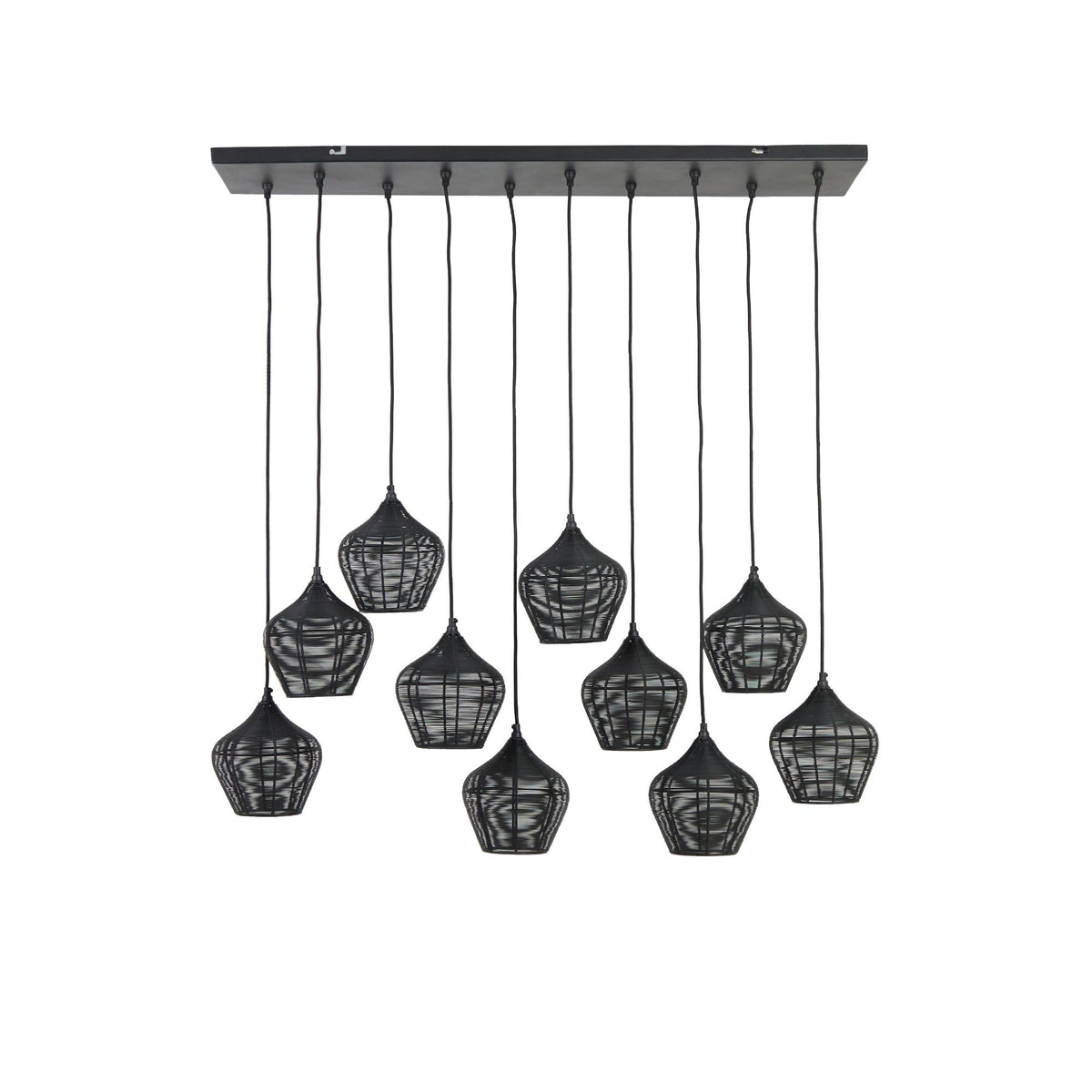 Light & Living hanglamp Alvaro - zwart - 120x25x29.5cm