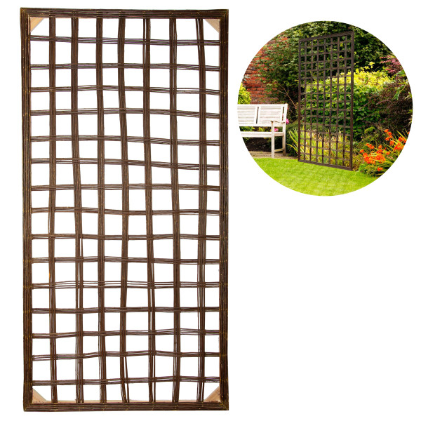 Kratka ogrodowa wierzbowa 180x90cm Brąz Dekoracja Pergola Trejaż