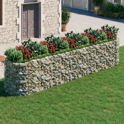 NNEVL Gabion Raised Bed Galvanised Iron 500x100x100 cm