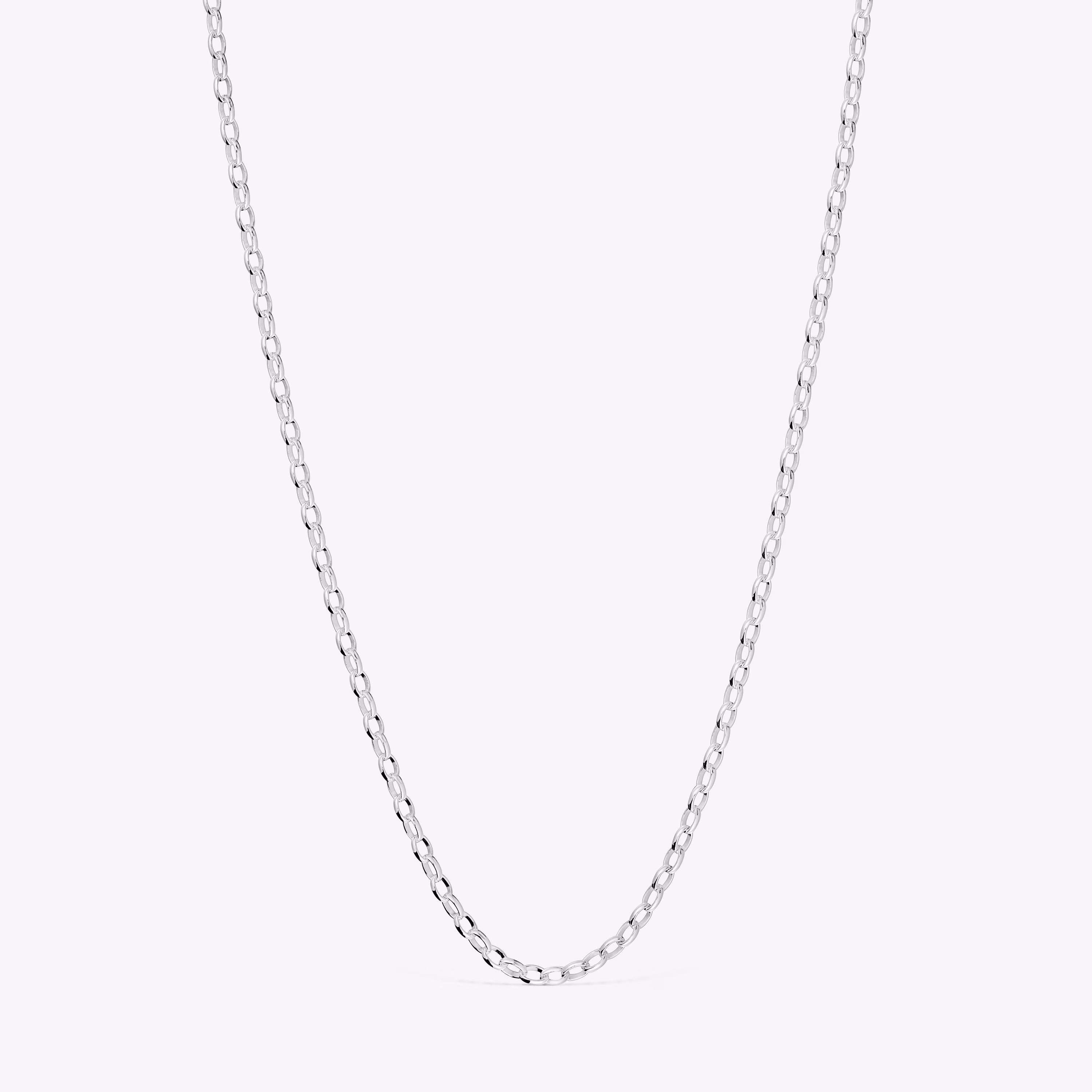 Gargantilla de plata con anillas redondas, 60 cm Chain