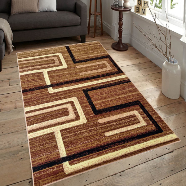 Dywan nowoczesny beżowy do salonu pokoju 1002 - 70x130 cm - modny solidny