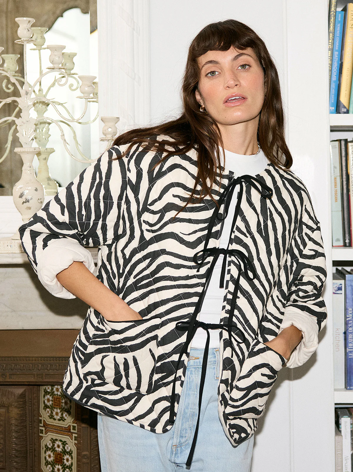 Theodora Cotton Linen Reversible Quilted Jacket