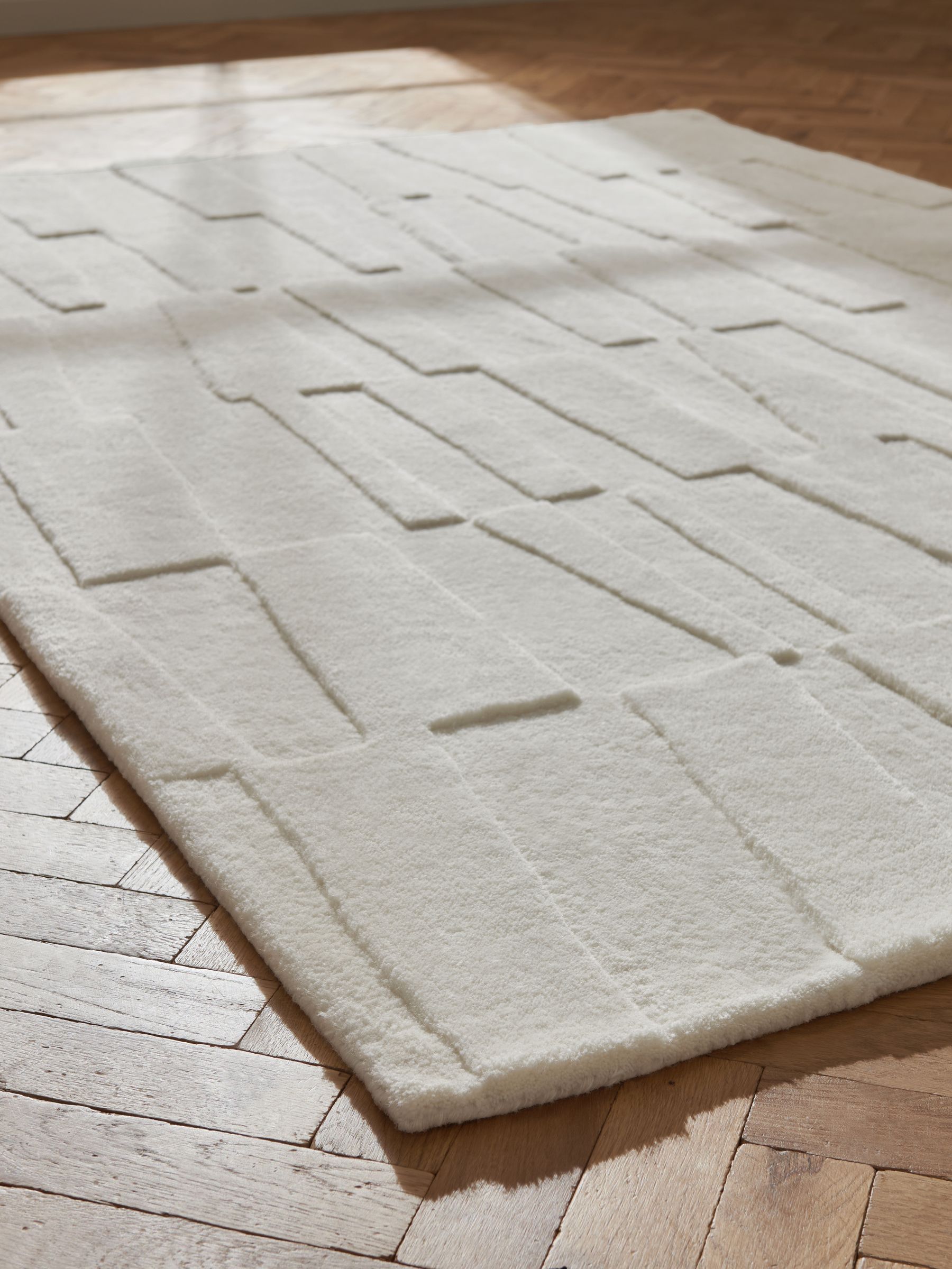 Jasper Conran London Natural Papercut Wool Tufted Rug