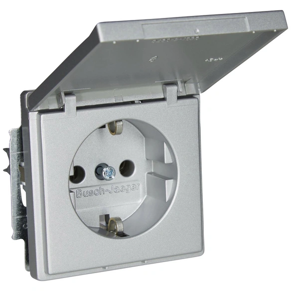 Steckdose »future® linear«, silberfarben, Aluminium