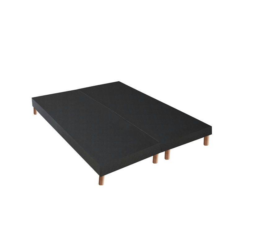 SOMMIER TAPISSIER - Sommier tapissier gris Anthracite noir 2x80x200