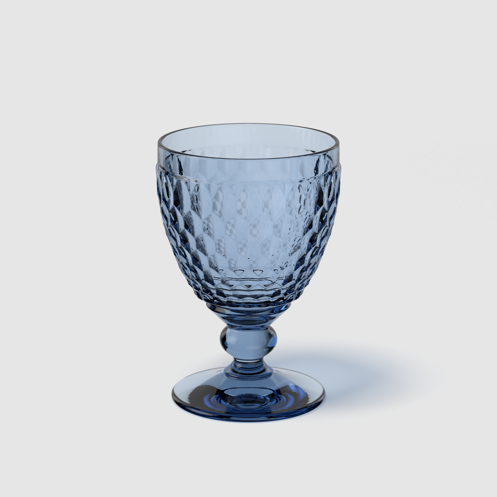 Boston Red wine glass - Blue, 6.8 oz, crystal glass