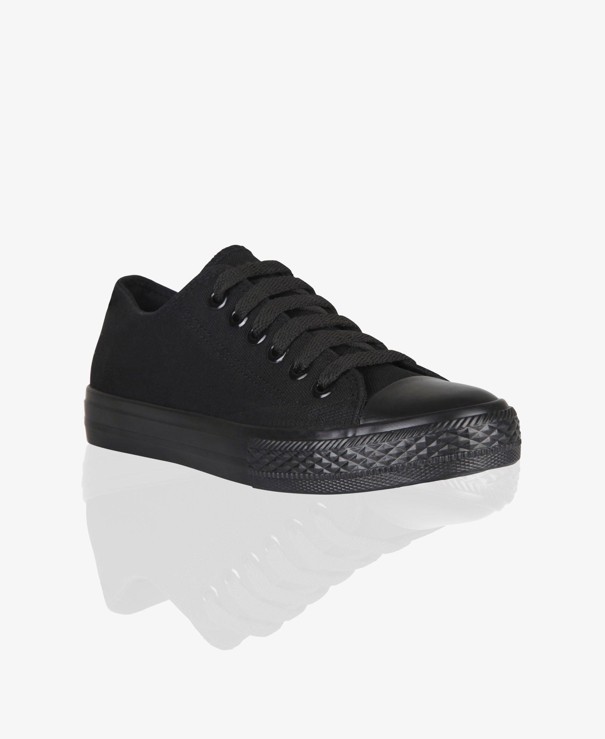 KRISP Plain Canvas Low Top Trainers