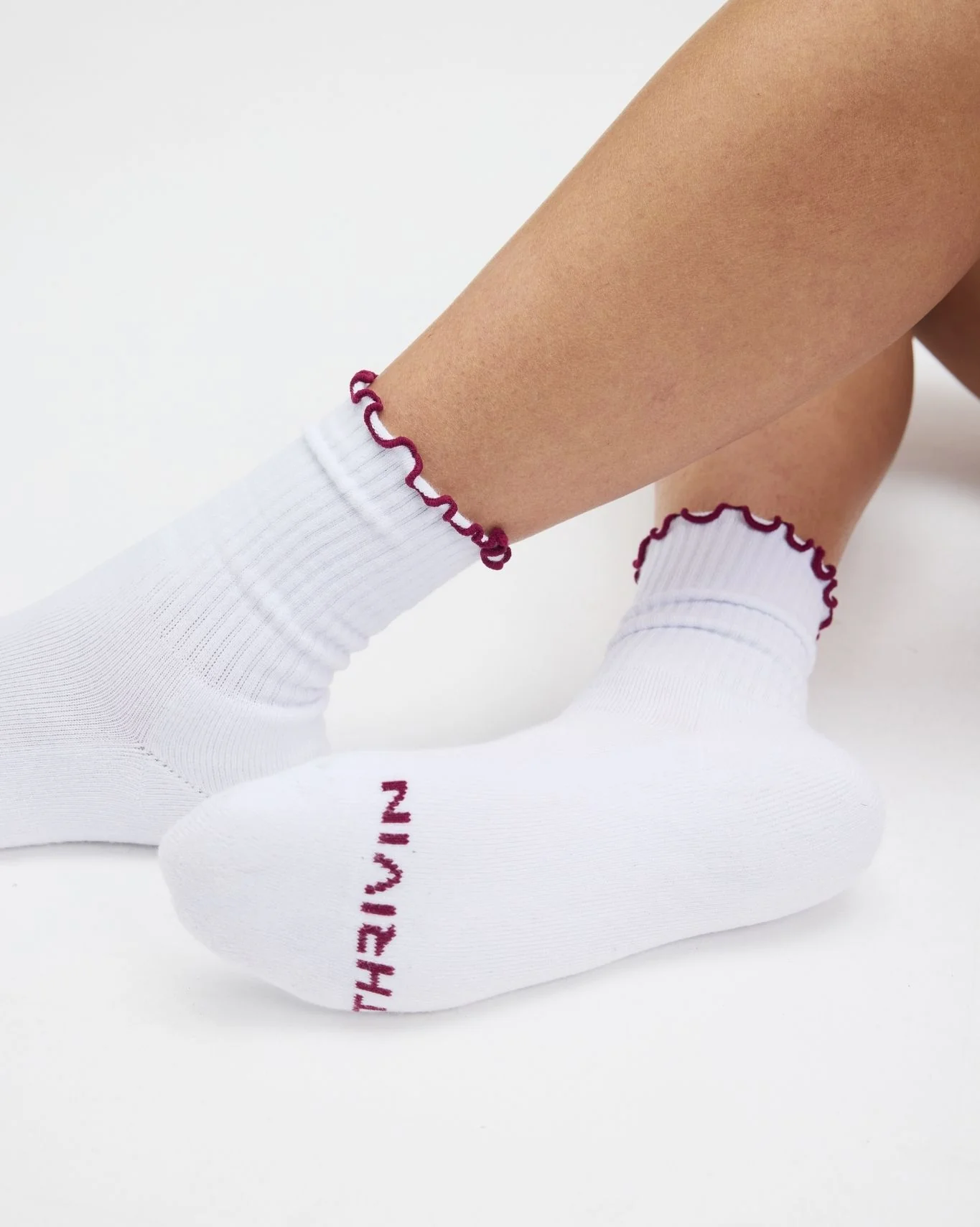 THRIVIN Frill Ruffle Socks | Cherry Berry