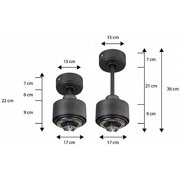 Modulo slim - Super destratificateur et ventilateur DC 132 cm Chocolat pales bois noir avec Lumière 25 à 35 m²