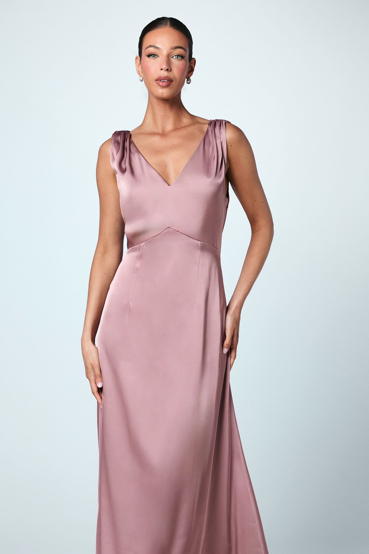Coast Satin V Neck Bridesmaid Dress