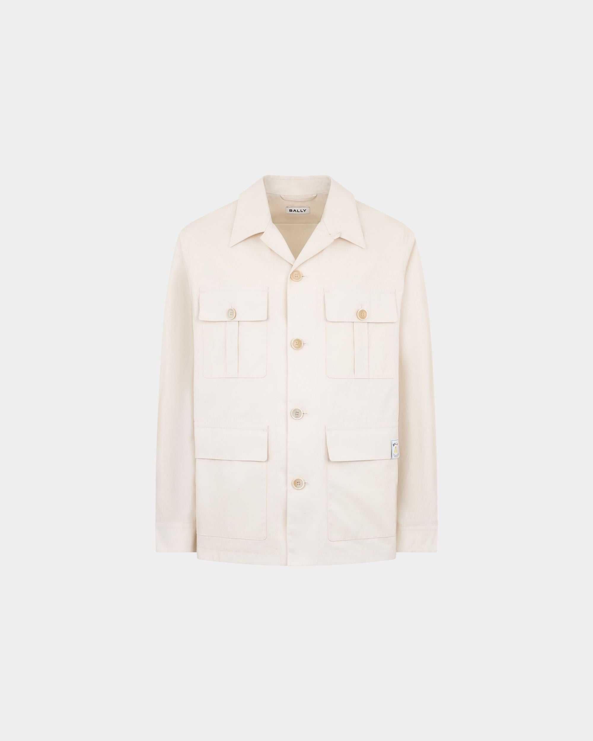 Saharajacke aus Baumwolle in Elfenbein aus der Tennis Kollektion