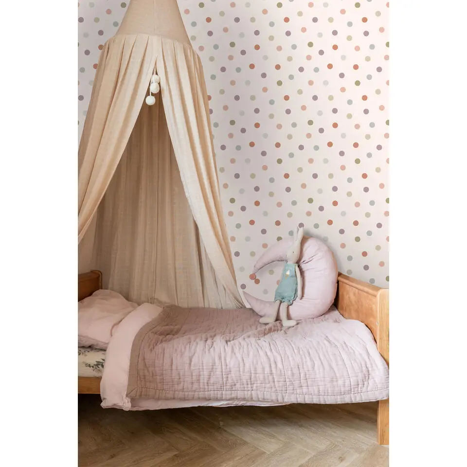 ESTAhome behang stip roze en meerkleurig - 50 x 900 cm