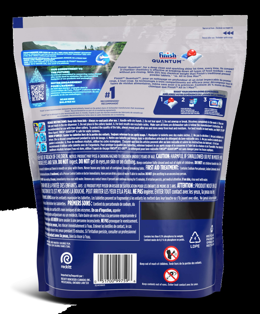 Finish Quantum Max Shine & Protect Dishwasher Tablets, 45-ct