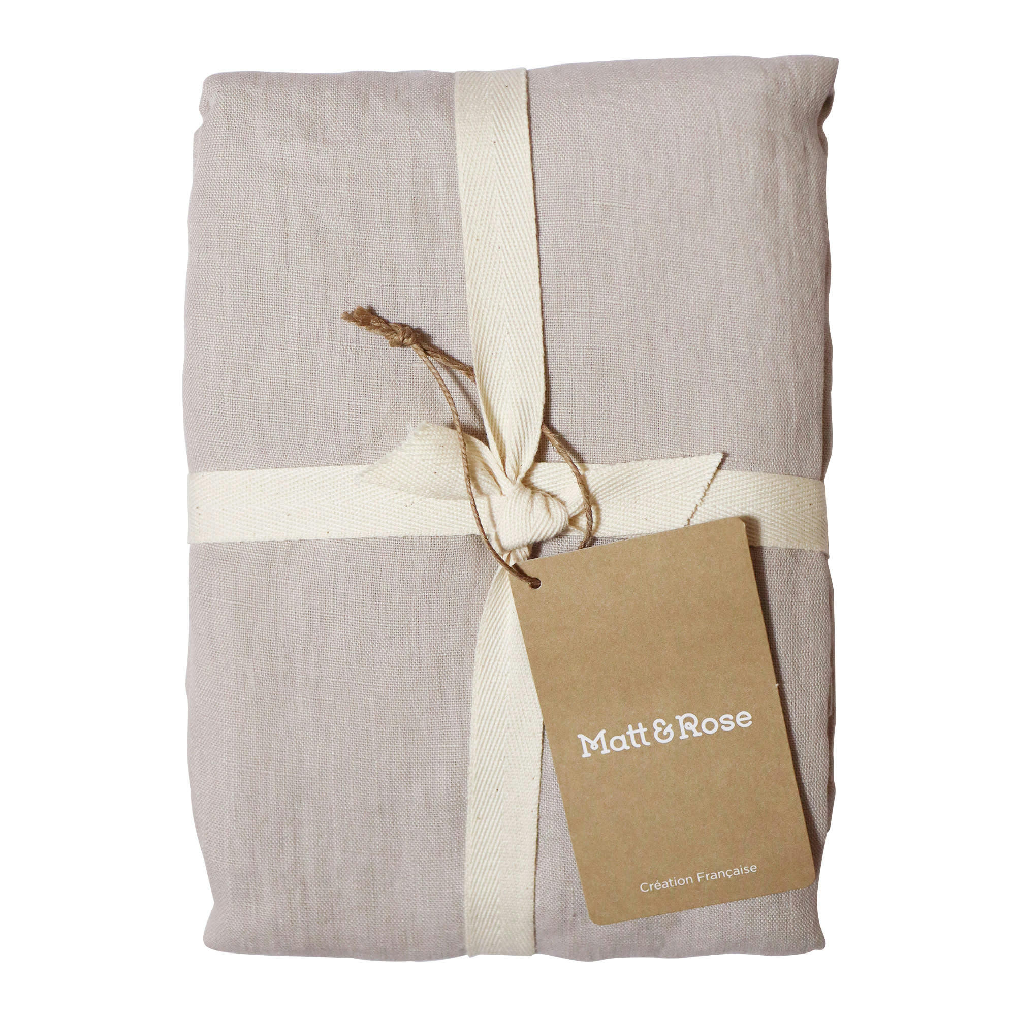 LIN LAVE - Parure de lit unie en lin lavé Naturel 260x240+2x65x65cm