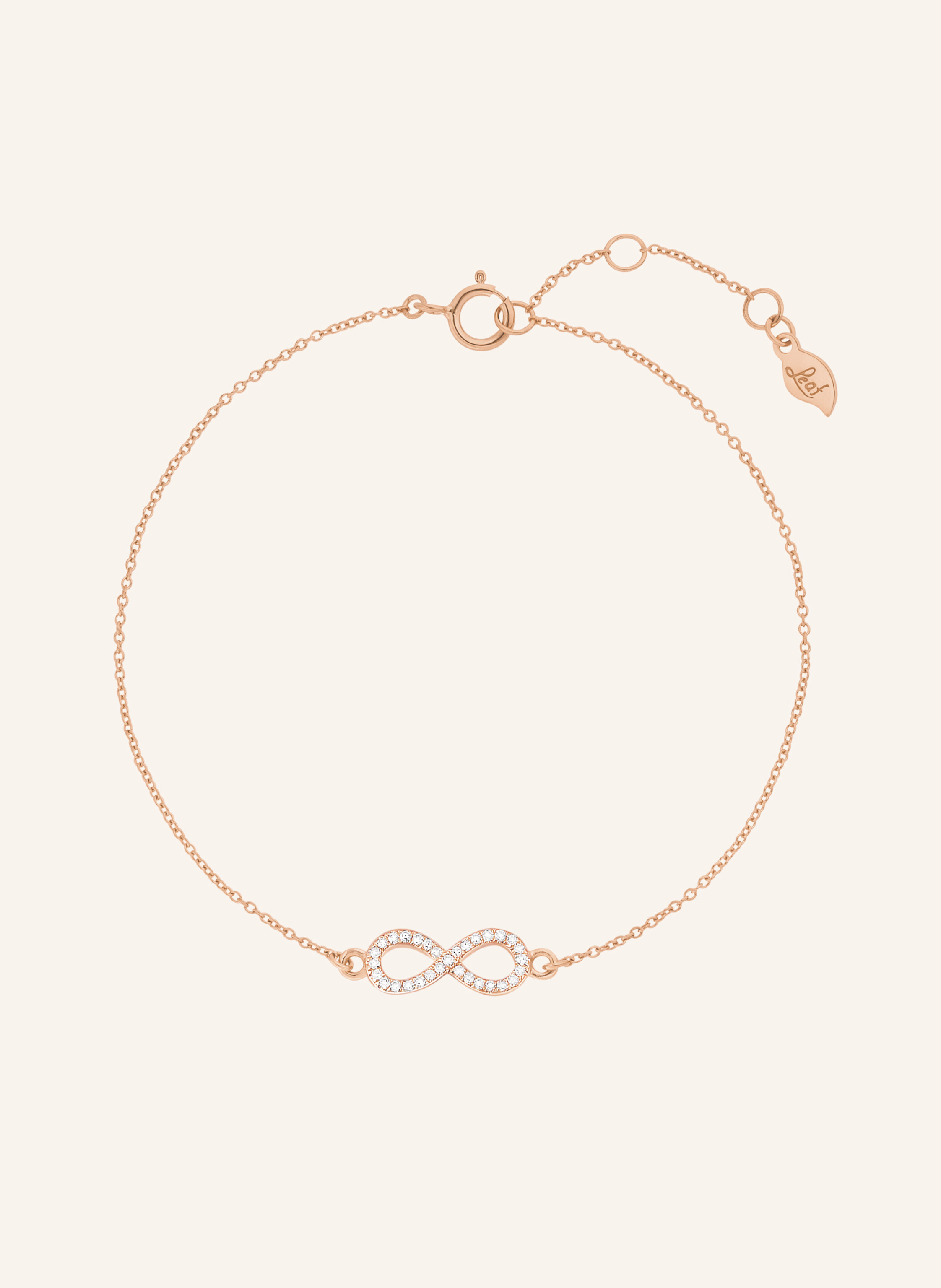Leaf Armband INFINITY aus 18 Karat Roségold mit Diamanten