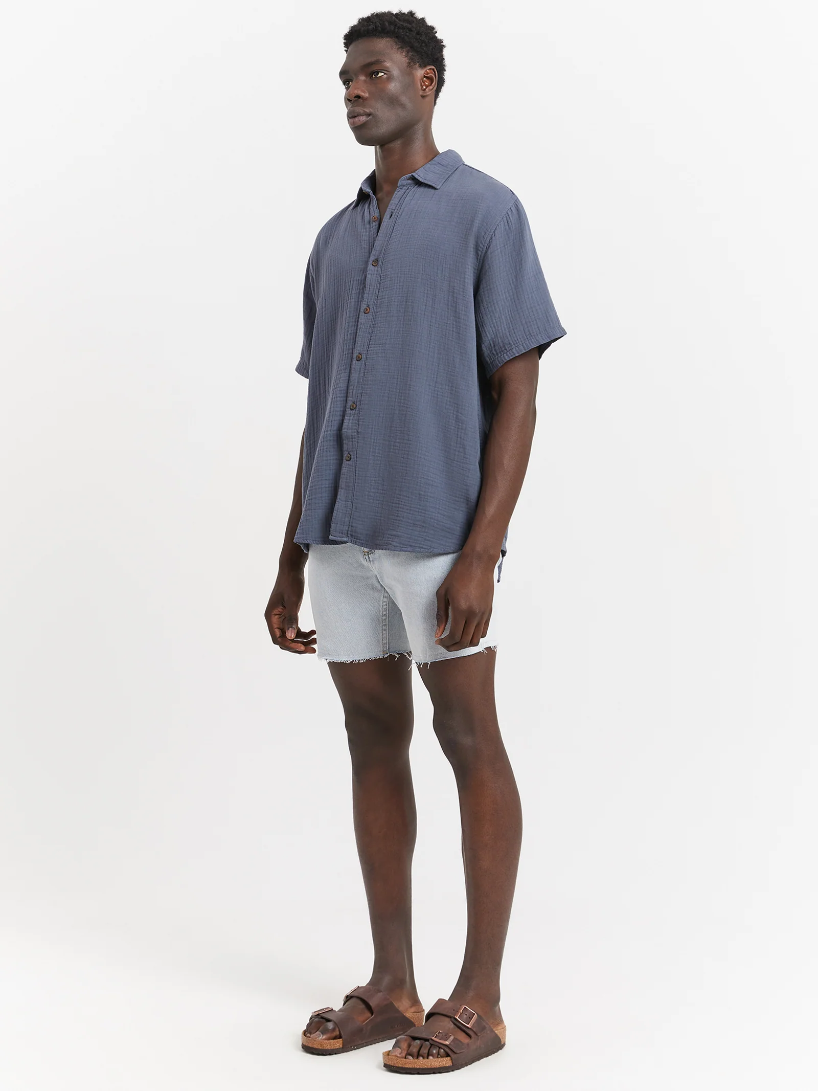 Mandude Faded Denim Shorts