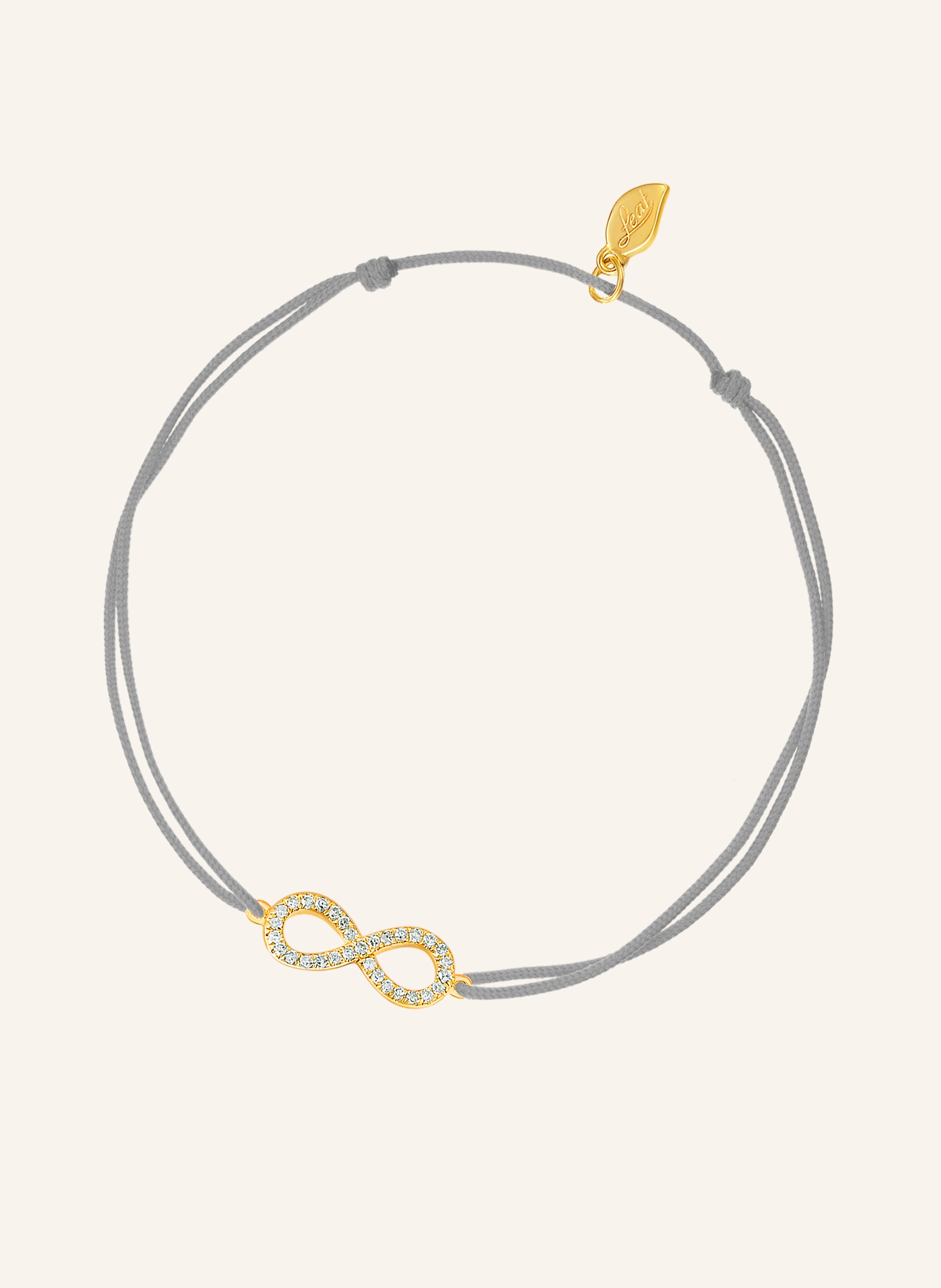 Leaf Freundschaftsarmband INFINITY aus 18 Karat Gelbgold mit Diamanten