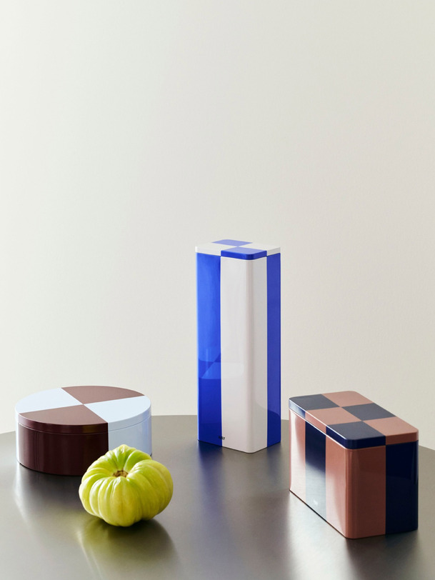 Boite en metal slim bleu/blanc - hay bleu