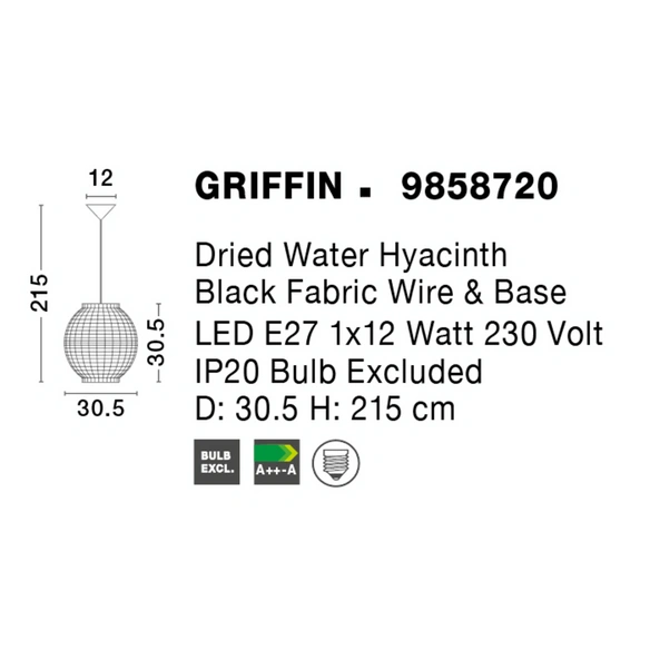 Pendelleuchte »Griffin «, LED, 1-flammig, braun