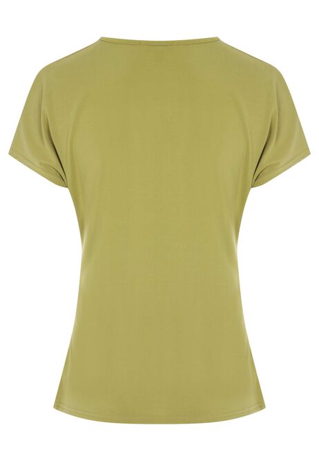 Womens Green Gold Buckle T-shirt