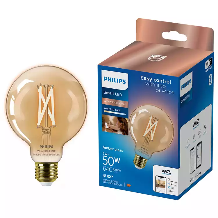 Philips 50W Smart LED Tunable Filament G95 E27 Bulb