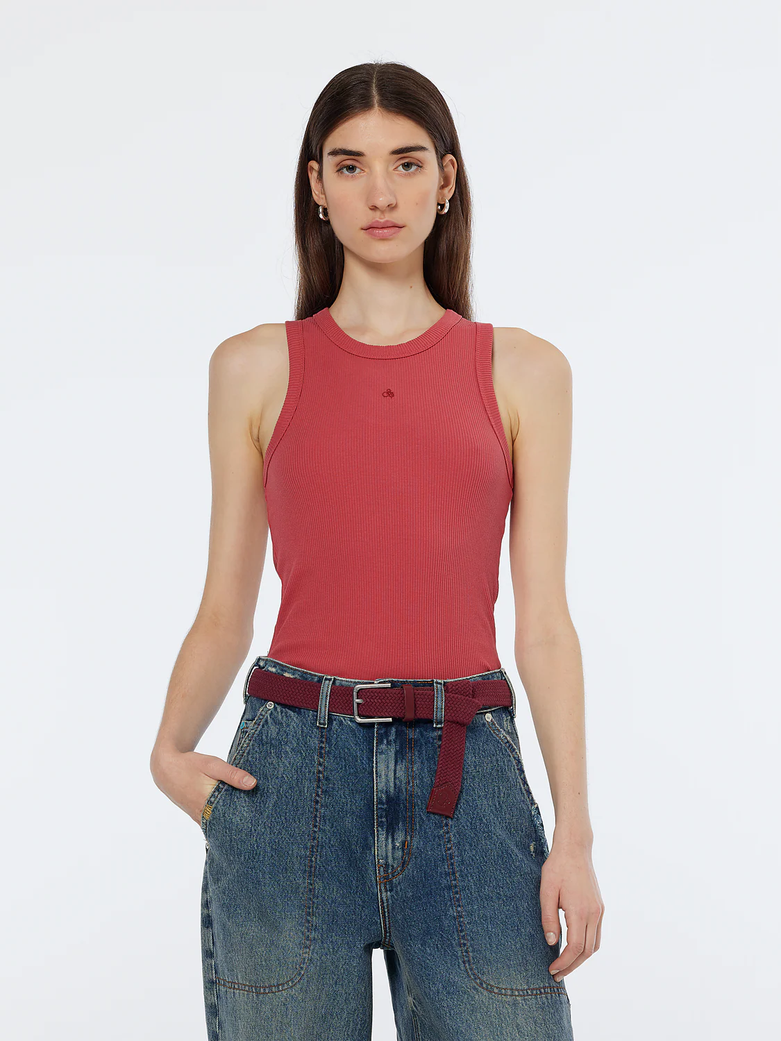 Ribbed Racer Tank Top