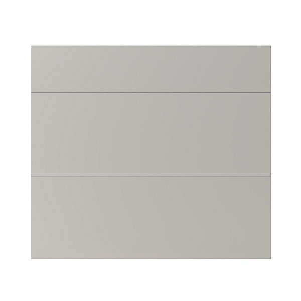 Façade de cuisine 1 tiroir et 2 casseroliers Stevia gris mat l. 80 cm x H. 72 cm GoodHome