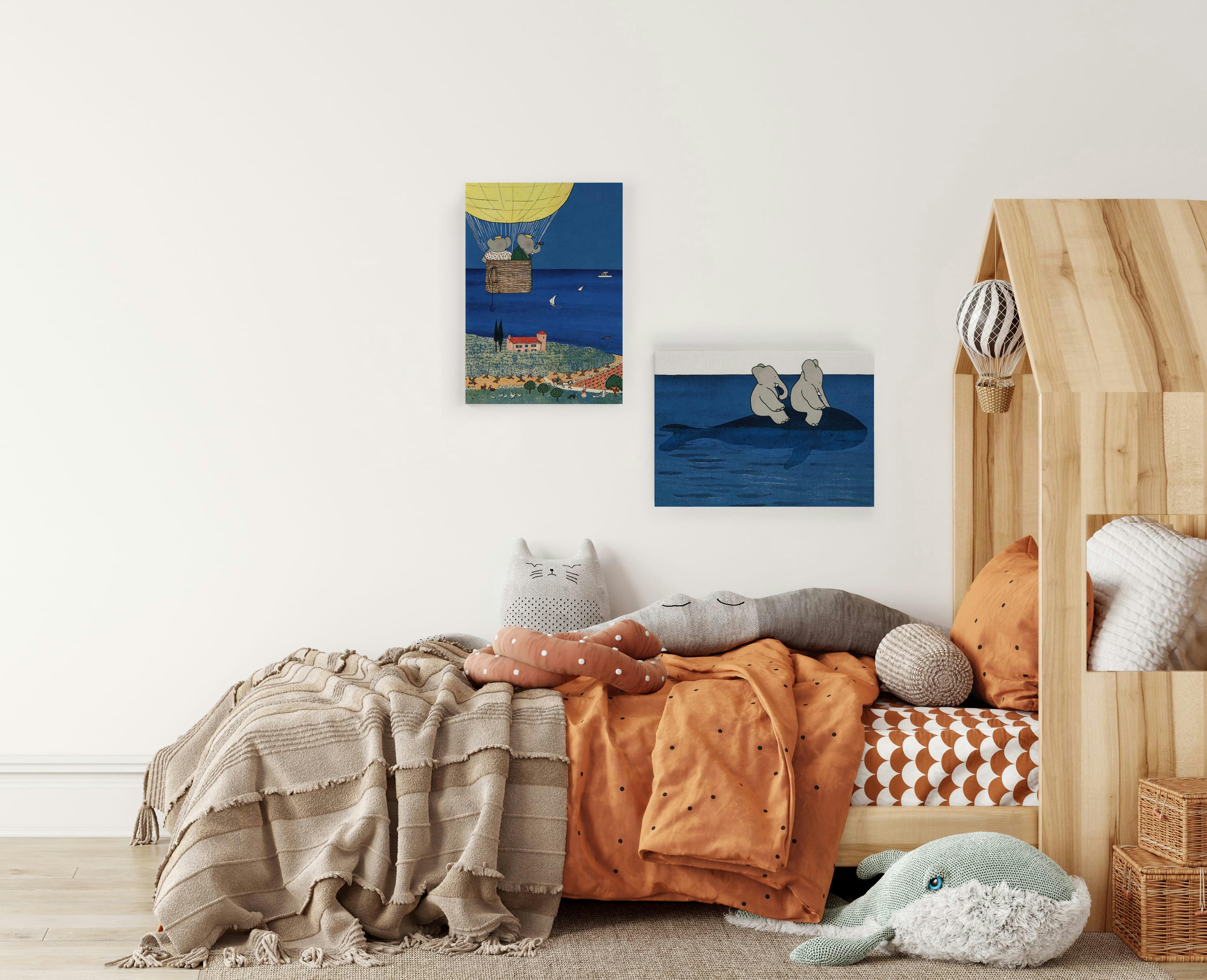 ELEPHANT TRAVEL - Peinture sur toile 60x40 Imprimé Voyage éléphant