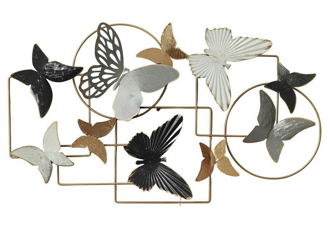CASSIS - Décoration murale en métal papillon destructuré 67x38x6