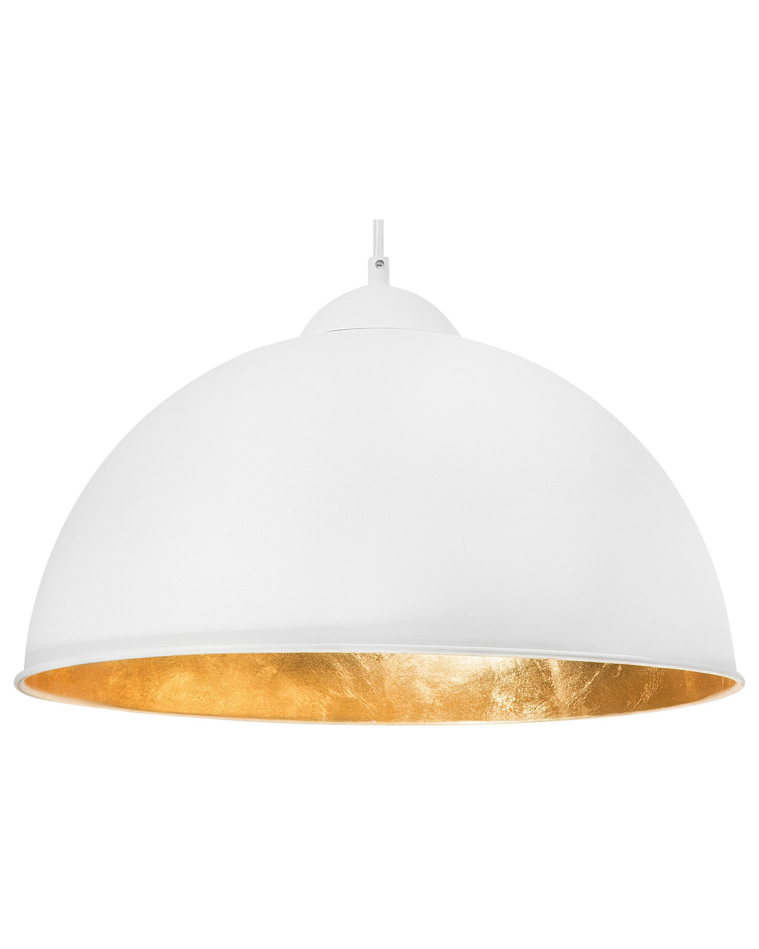 Lampa wisząca metalowa biała