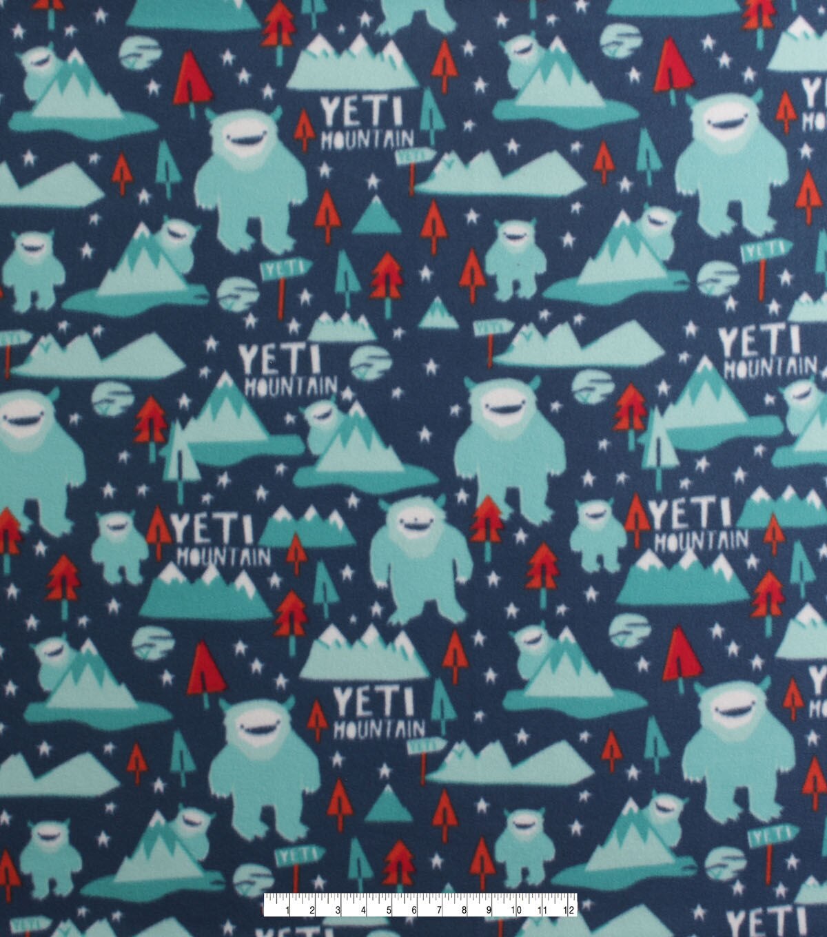 Happy Yetis Blizzard Fleece Fabric