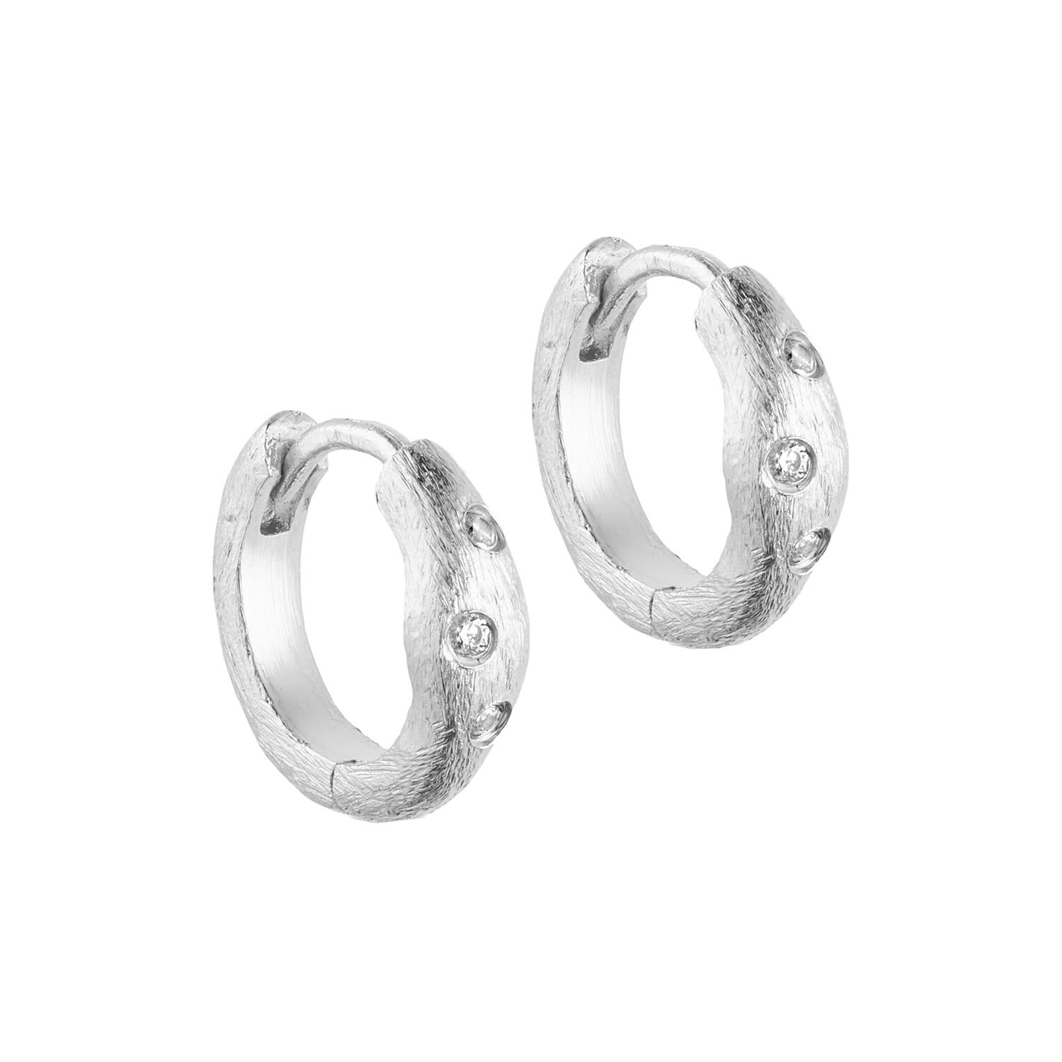 Lyra bred hoop ørering, sølvbelagt