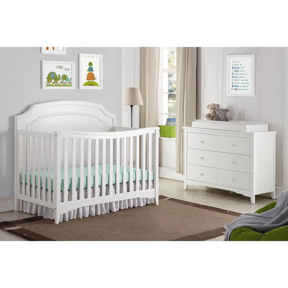 Baby Relax Lakeley White 4 in 1 Convertible Crib