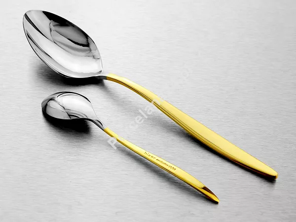Komplet sztućców 24 cz. na 6 osób Hisar - Mercury Gold (4.0/3.0mm) złocone