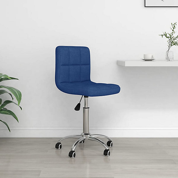 Chaise pivotante de bureau Bleu Tissu vidaXL