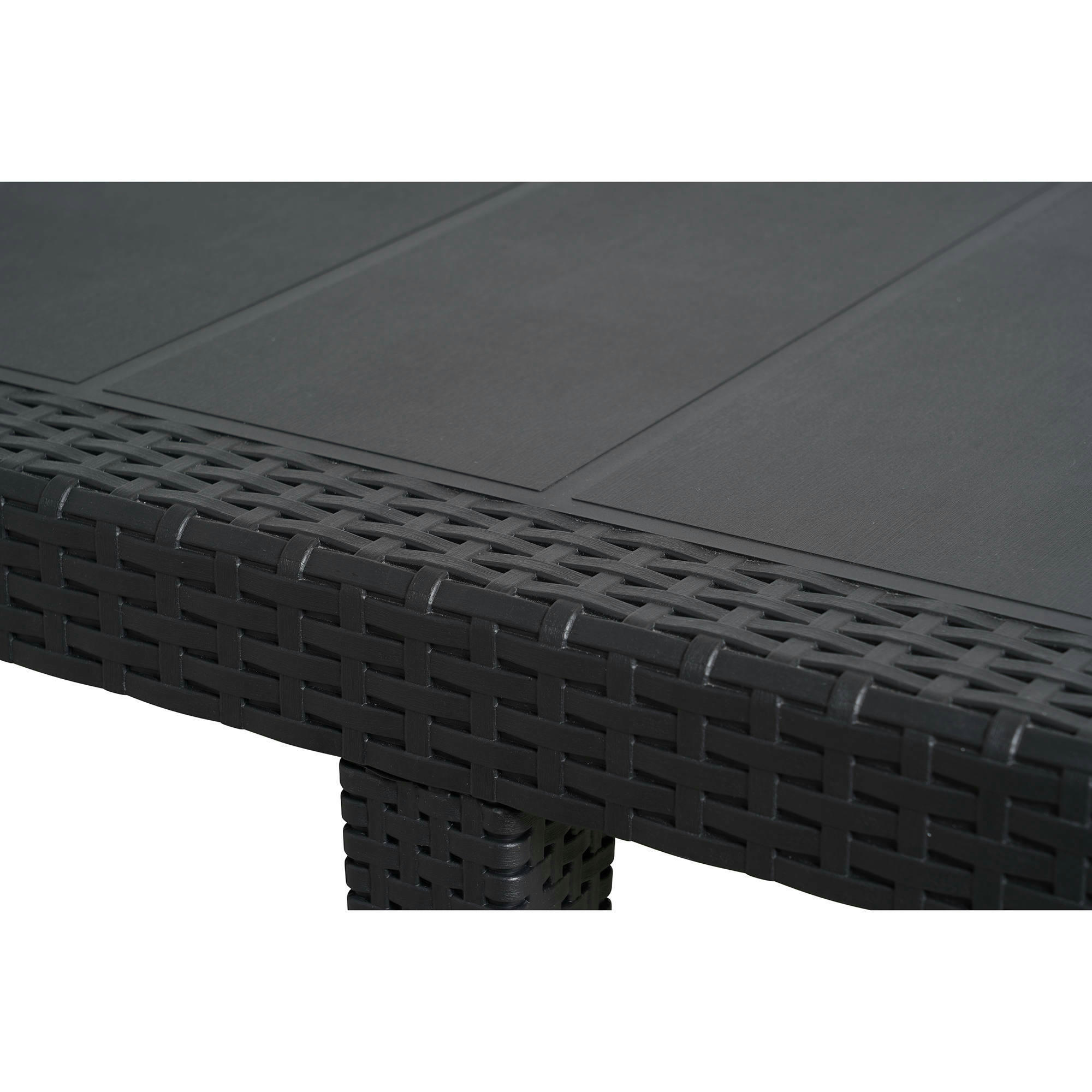 DMAINS - Table rectangulaire extensible en polypropylène anthracite