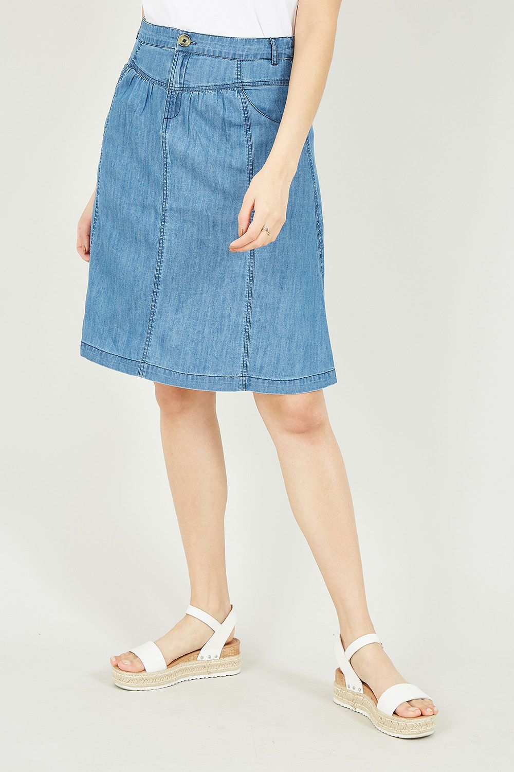 Yumi Blue Chambray Skirt