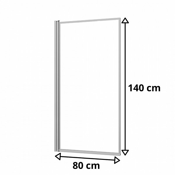 Pare baignoire 1 volet pivotant H140 x L80 cm chromé
