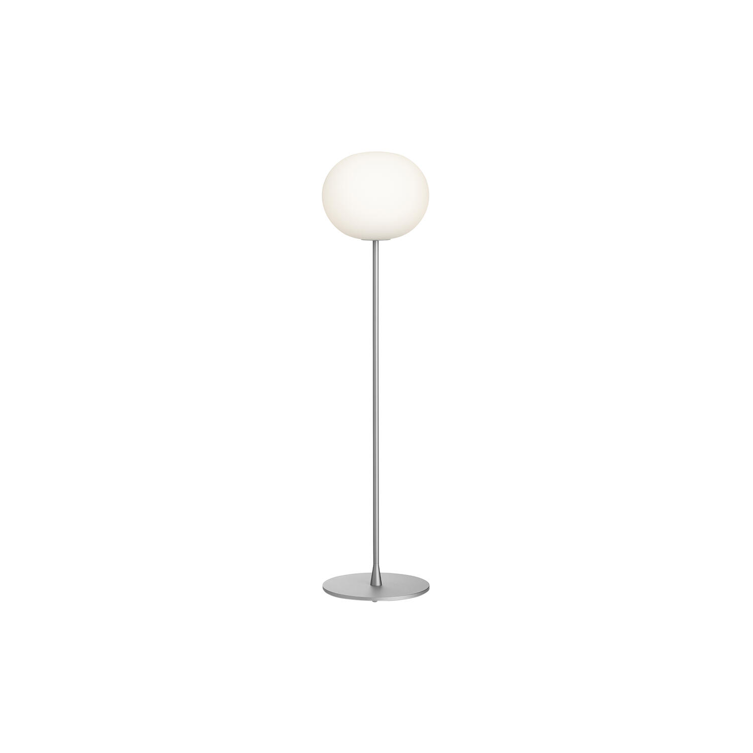 Glo-Ball F1 Floor Lamp, silver/opal