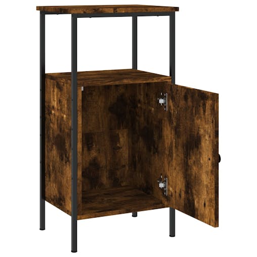 NNEVL Bedside Cabinets 2 pcs Smoked Oak 41x31x80 cm Engineered Wood