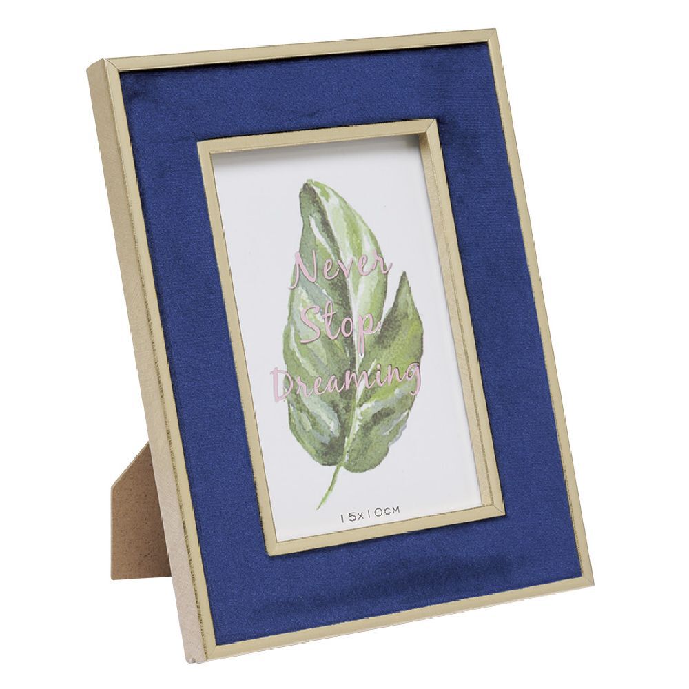 Cadre photo bois doré et velours 10x20cm (2 modèles)