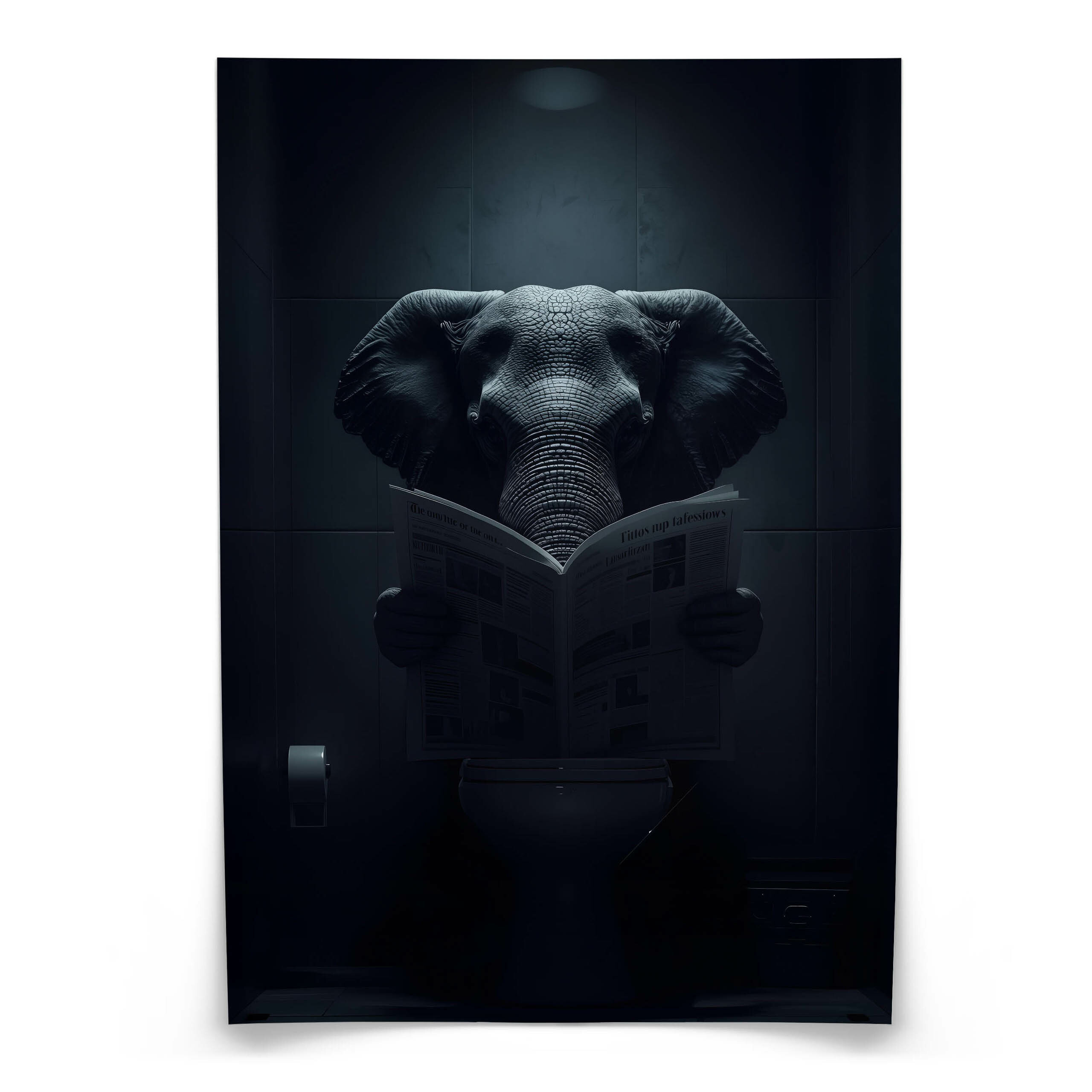 Plakat Słoń z gazetą 20x30cm